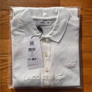 NWT Lacoste Women's slim fit White Polo Shirt